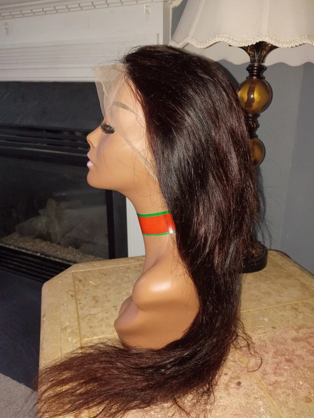 Lace Front Wig in Dark Brown with Natural Hairline